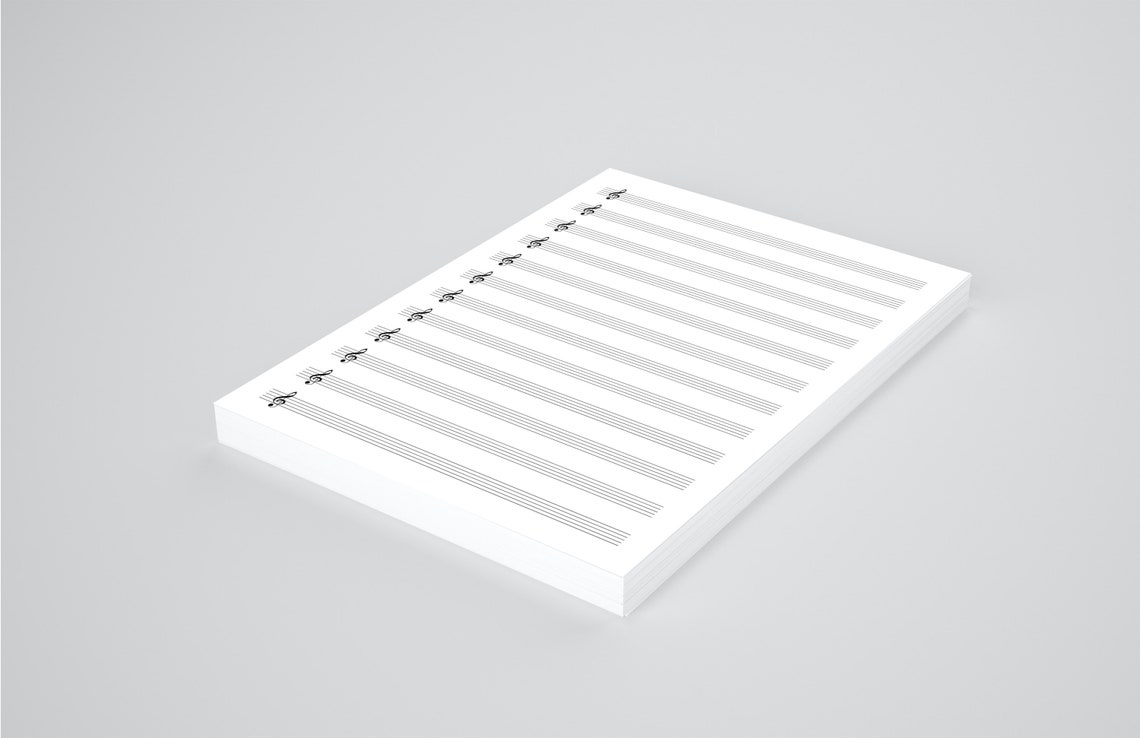 Printable 12 Stave Treble Clef Manuscript, Blank Manuscript, Treble ...
