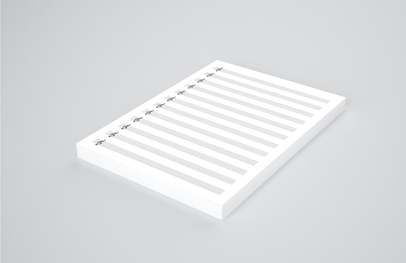 Printable 12 Stave Treble Clef Manuscript, Blank Manuscript, Treble ...