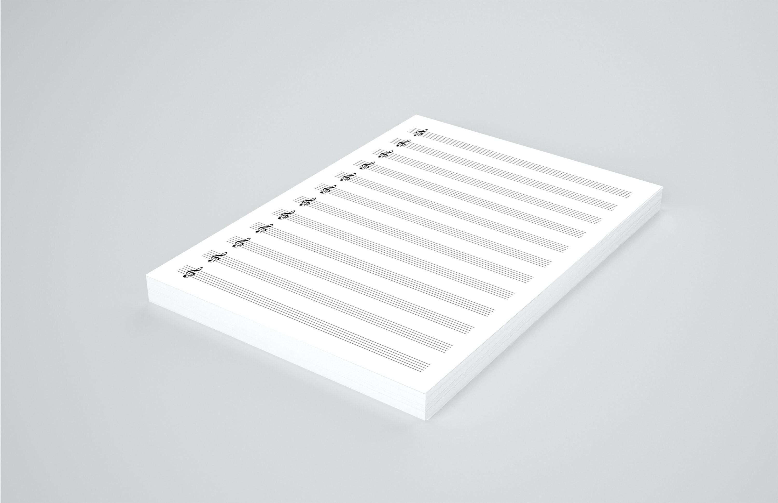 Printable 12 Stave Treble Clef Manuscript, Blank Manuscript, Treble ...