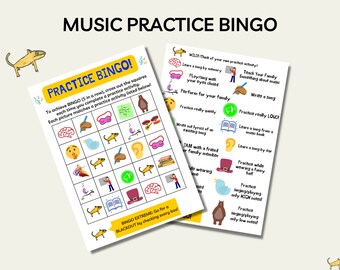Music Practice Bingo Worksheet: Fun Music Theory Game (Printable)