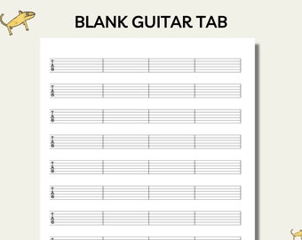 Guitar Tab Paper, Blank Guitar Tab, Music Lesson, Music Classroom, Music Sheet, Music Worksheet, Composing paper, music paper, music theory
