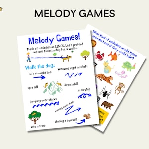 Music Theory Games, Melody Games, Learn Melody, Music Class, Printable, Music Worksheet, Music Worksheet for kids, Creative music sheets