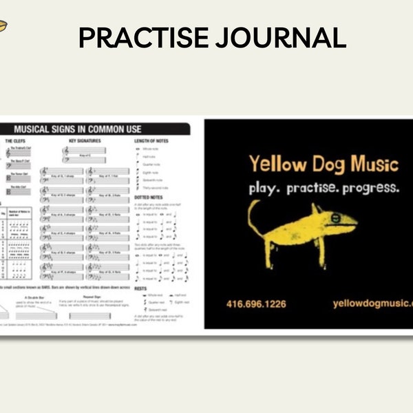 Practice Journal, Music Practise journal, Lessons Journal, Blank music paper, Music education, Music lessons, Guitar, Piano, Composition
