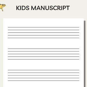 Druckbares Musik Manuskript, Kinder Musikpapier, Large Staff Papier, A4 / Letter, Blanko Manuskript, Blanko Personal Papier, Musikunterricht, Komposition