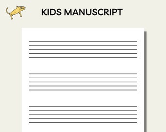 Printable Music Manuscript , Kids music paper, Large Staff paper, A4/Letter, Blank manuscript, Blank Staff Paper, Music Lessons, Composition