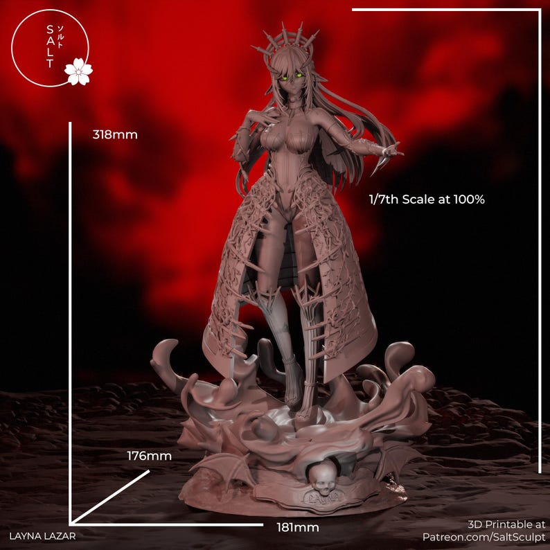 Layna fanmade garage kit | verzamelmodel | VTuber | merchandise | donkere esthetische kunst afbeelding 6