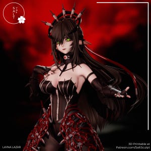 Layna fanmade garage kit | verzamelmodel | VTuber | merchandise | donkere esthetische kunst afbeelding 1