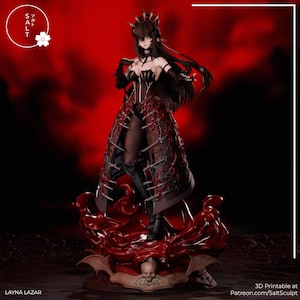 Layna fanmade garage kit | verzamelmodel | VTuber | merchandise | donkere esthetische kunst afbeelding 2