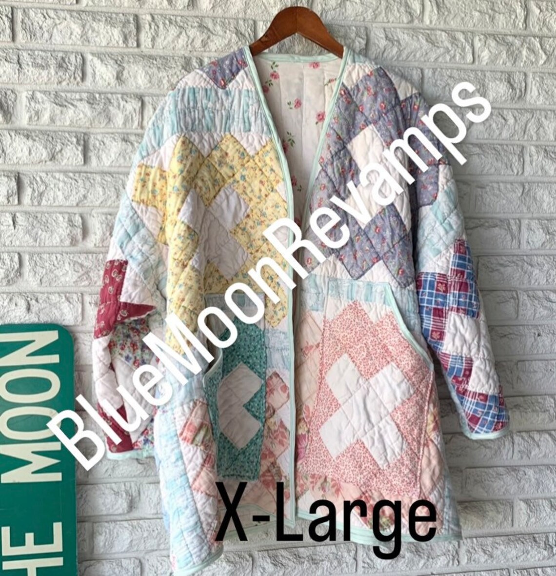 Vintage Quilt Coat Jacket Handmade Size Xlarge Boho Trendy Etsy