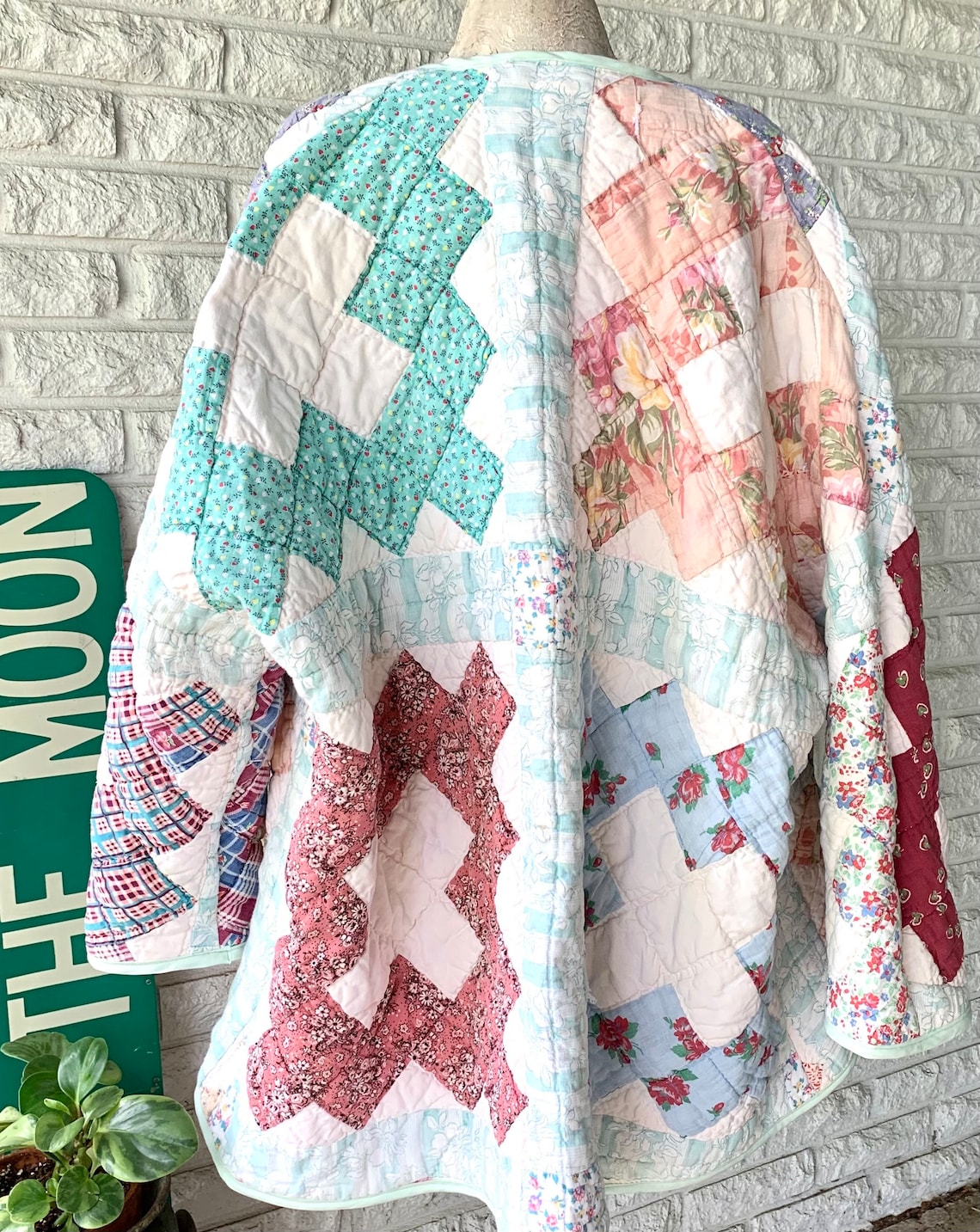 Vintage Quilt Coat Jacket Handmade Size Xlarge Boho Trendy Etsy