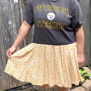 pittsburgh steelers jersey dress Pittsburgh Steelers Women's V-Neck Striped T-Shirt Dress