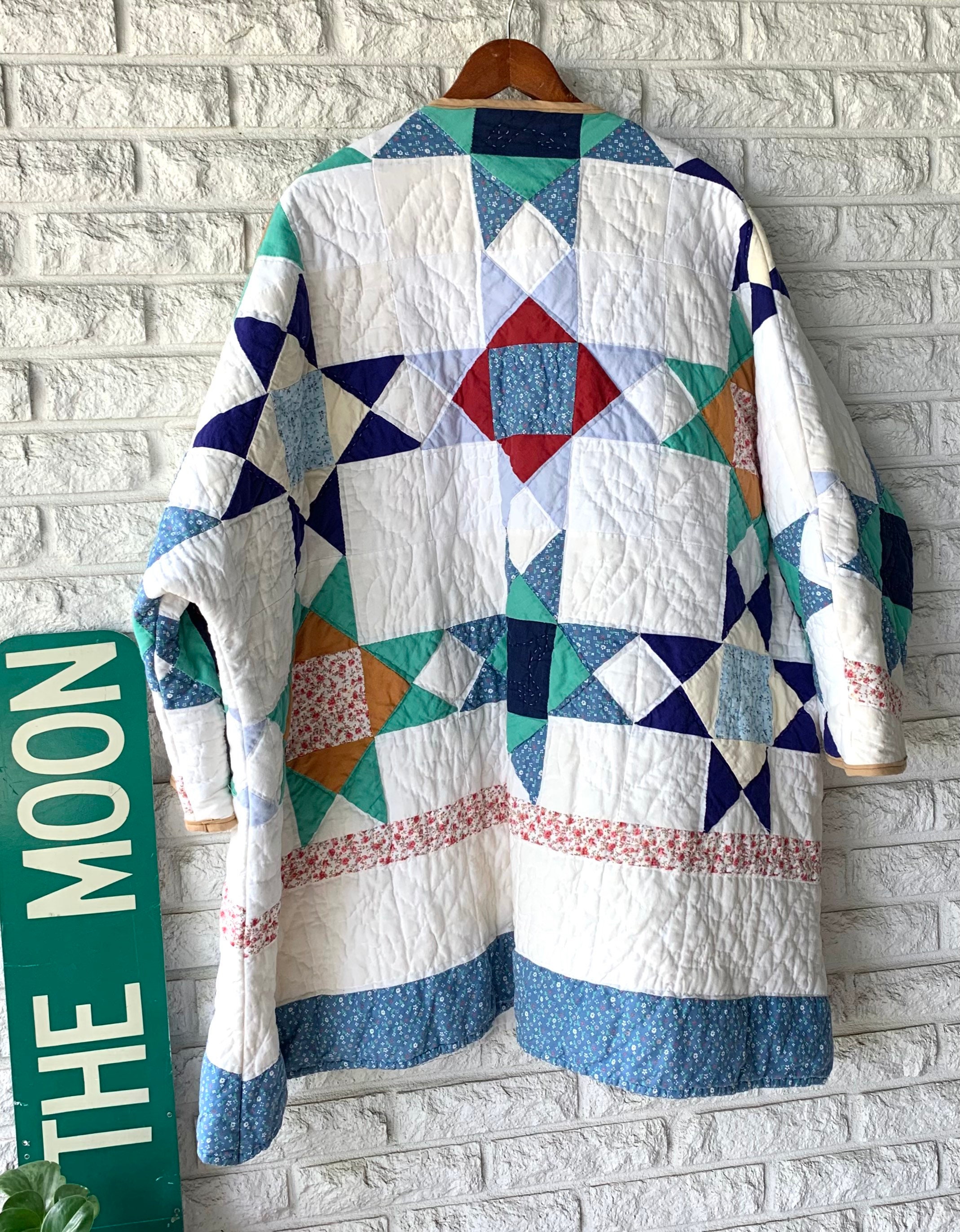 Vintage Quilt Coat Jacket Handmade Size 2xlarge Boho Trendy Etsy