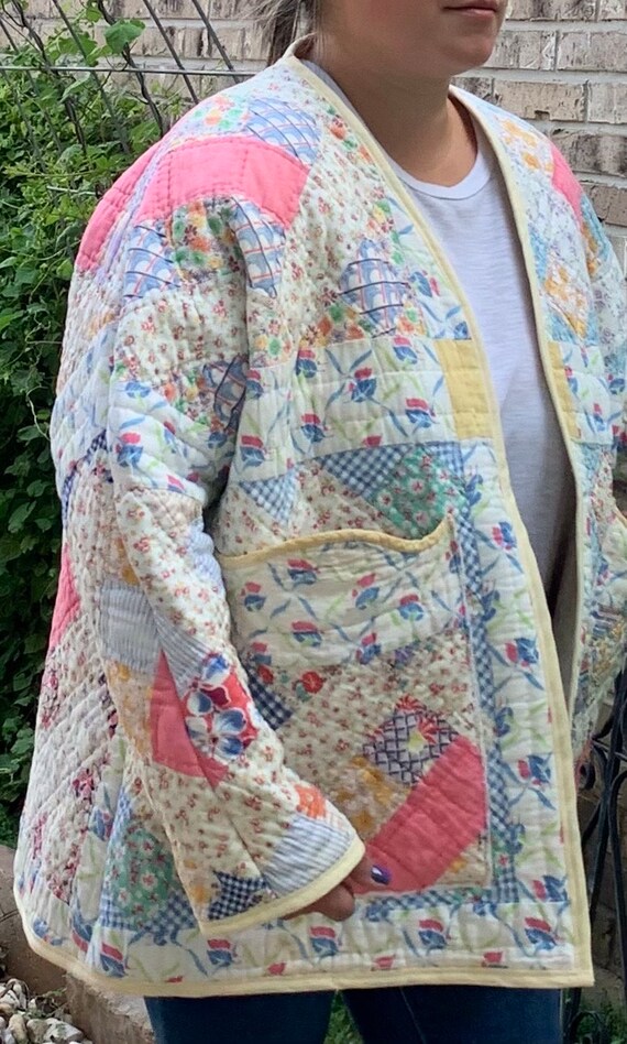 工場直売 Coat Quilt Vintage Jacket Trendy Boho Large Size Handmade ノーカラージャケット