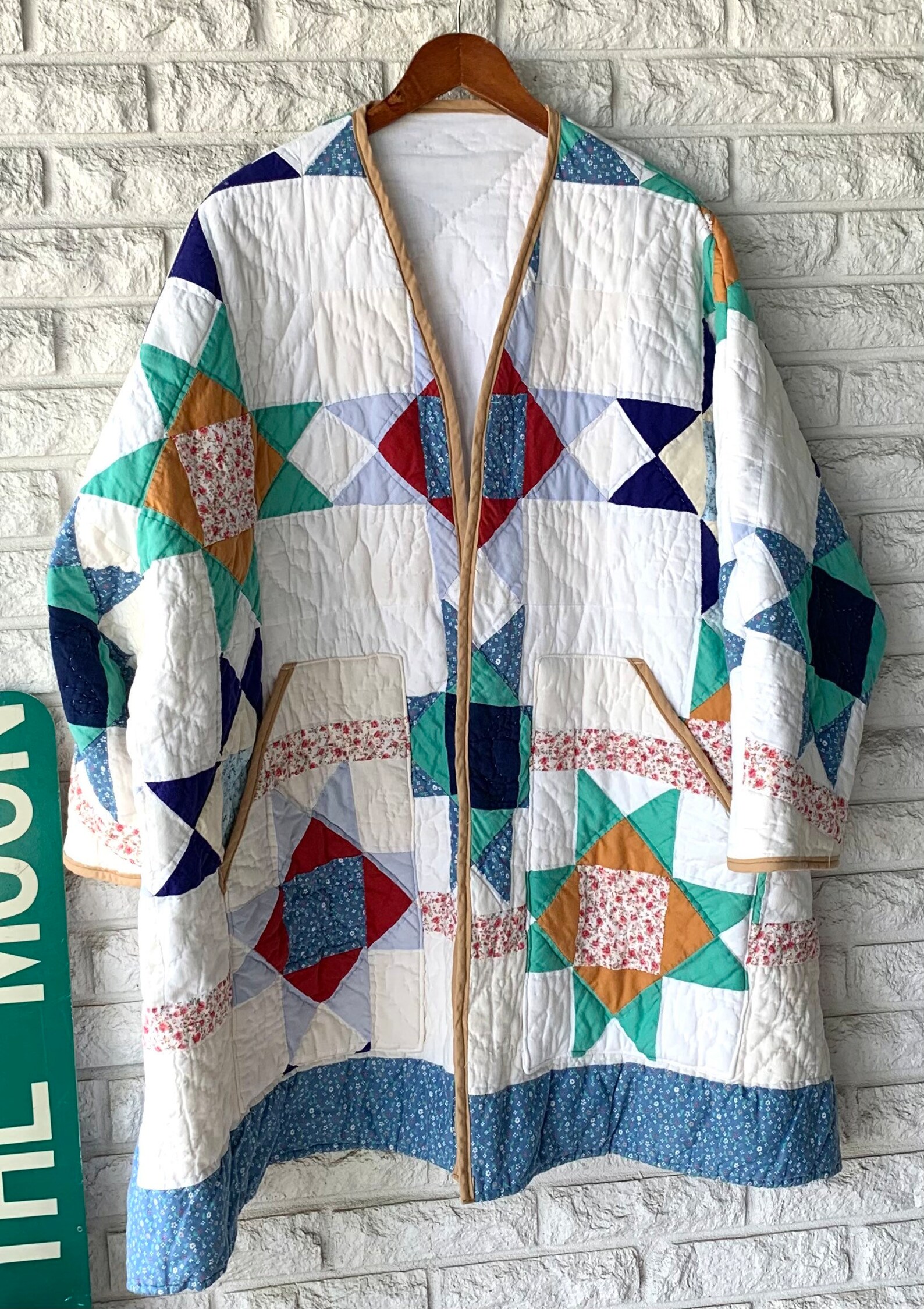 Vintage Quilt Coat Jacket Handmade Size 2xlarge Boho Trendy Etsy