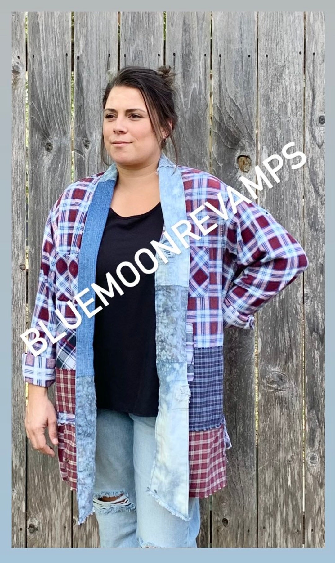 Reworked Flannel Jacket Remade Refashioned Sustainable Vintage Flannel ...