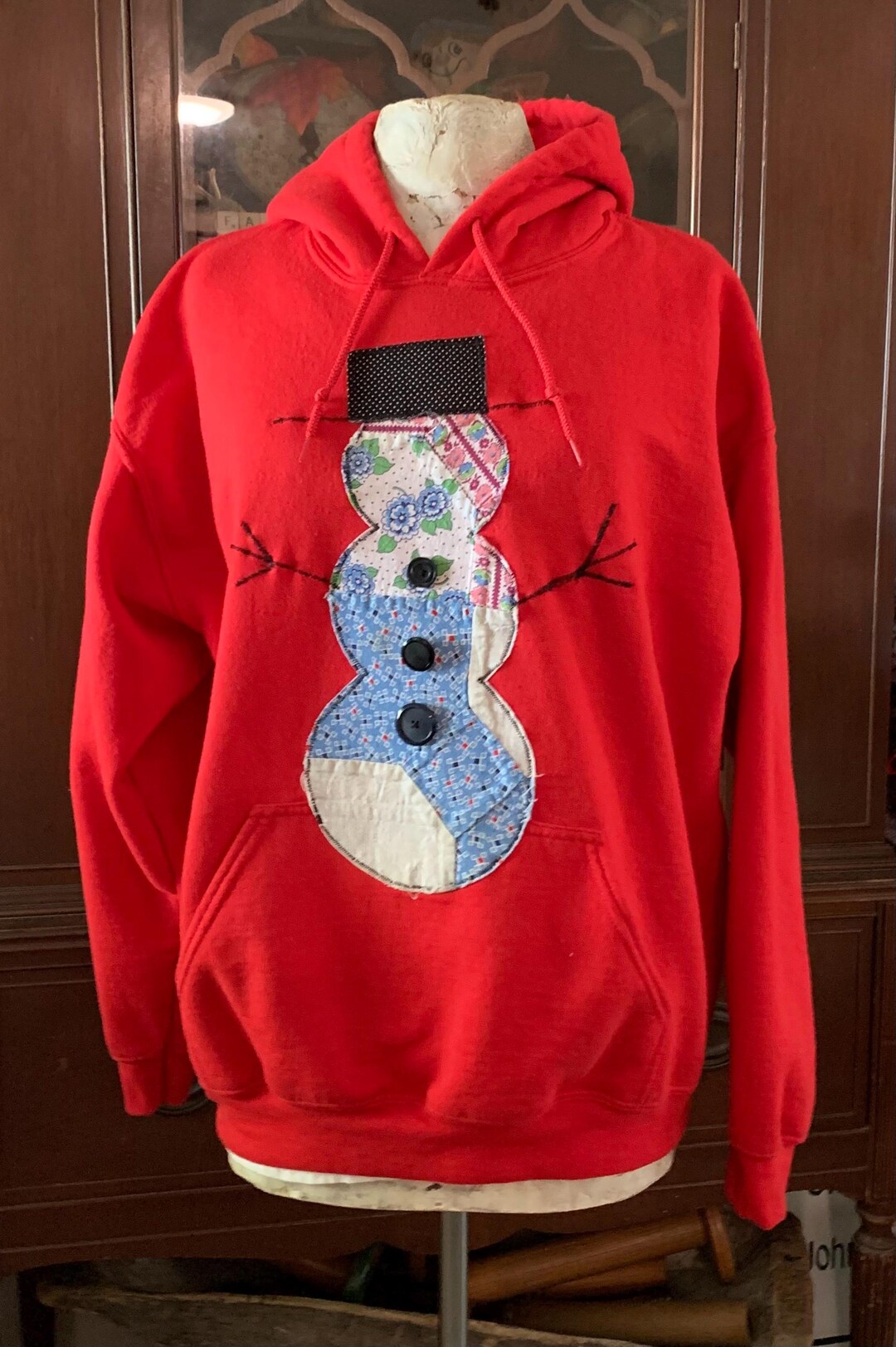 Vintage Quilt Boot Patch Sweatshirt - Grey main image 1