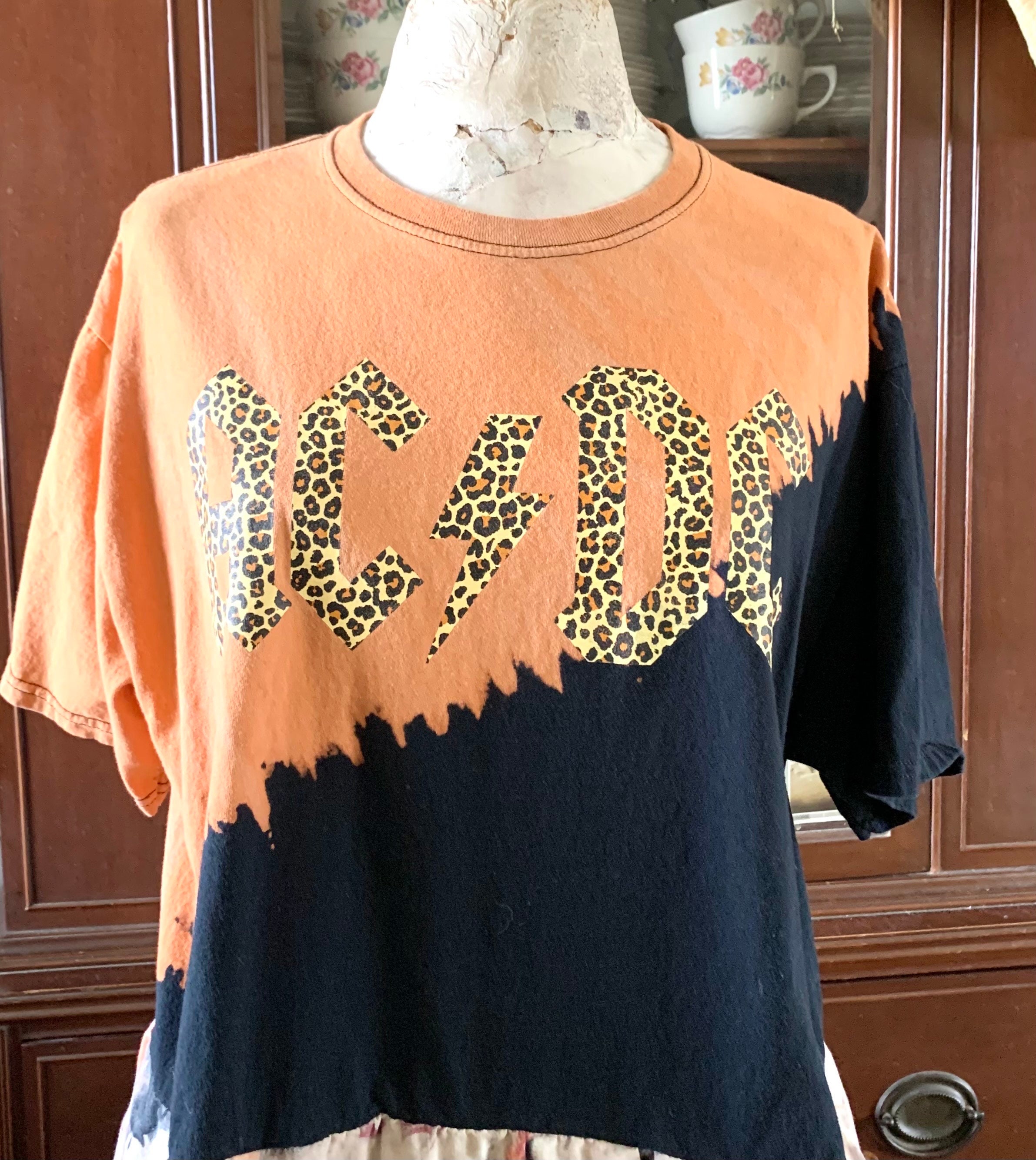 Ac-dc T Shirt Dress Maxi Dress Reworked Ac/dc T Shirt Sustainable ...