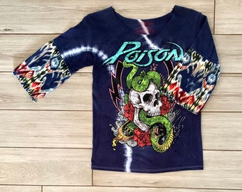 Bell Sleeve Tee Ladies SMALL T-Shirt Poison Bohemian Country Rock Concert Reworked Tee Sustainable Clothing Boho Festival Ladies Top