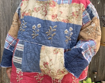 【SATIIIZ】Aran Vintage Quilted Work Jumper Canyon Vintage Quilted Jumper - satiiiz