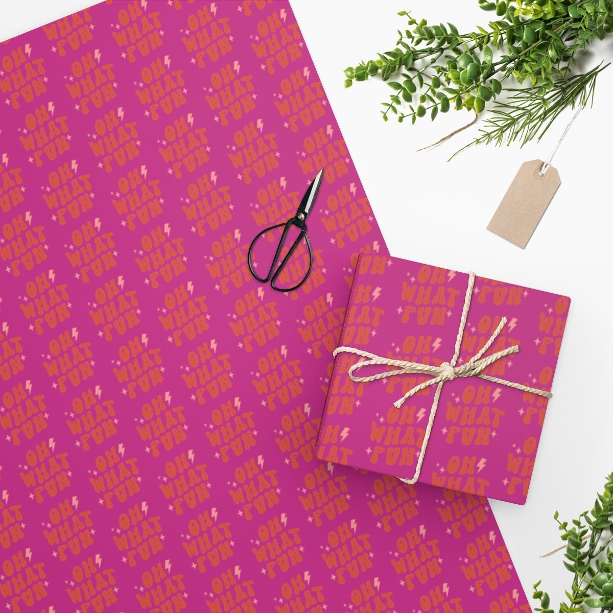 Hot PINK Floral Tissue Paper, Gift Wrapping Paper, Cute Tissue