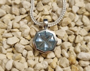 Pendant pendant Bordeaux Cut 925/- Silver Topaz beh. Sky Blue