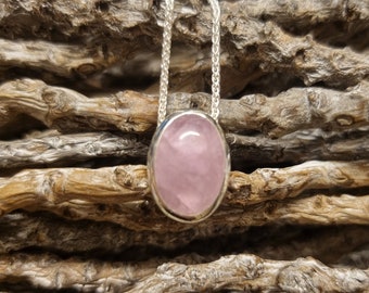 Necklace pendant with Kunzite 925/- silver pink pendant