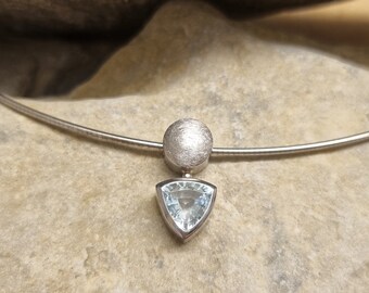 Pendant Pendant Aquamarine 925/- Silver Blue