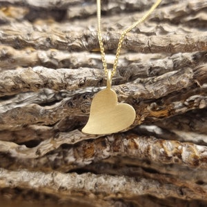 Heart pendant 585/- GG handmade goldsmith love matt