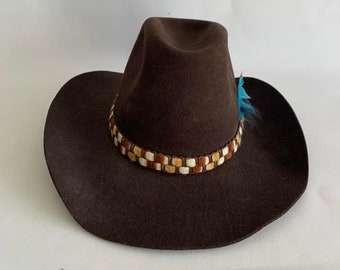 Vintage Smithbilt Futura Felt Brown Cowboy Hat Size 6 3/4
