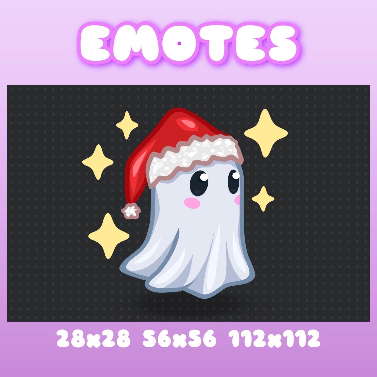 Cute Spooky Ghost Christmas Emote for Twitch . Twitch Emotes . Etsy