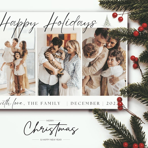 Editable Christmas Canva Card 7x5 Template, Christmas Editable Card, Christmas Printable Card, Christmas Editable Photo Card