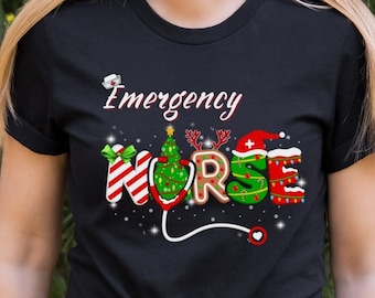 Christmas Emergency Nurse Shirt: Holiday ER Nurse Gift