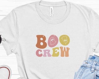 ブークルーのハロウィンシャツ：不気味なゴーストグラフィックTシャツ