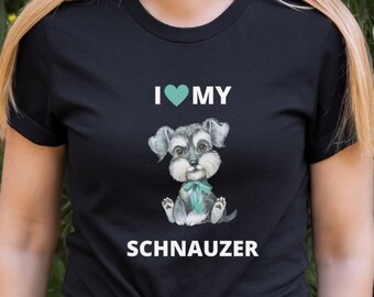 Chemise Schnauzer : t-shirt pour amoureux des chiens, cadeau pour propriétaire d'animal de compagnie