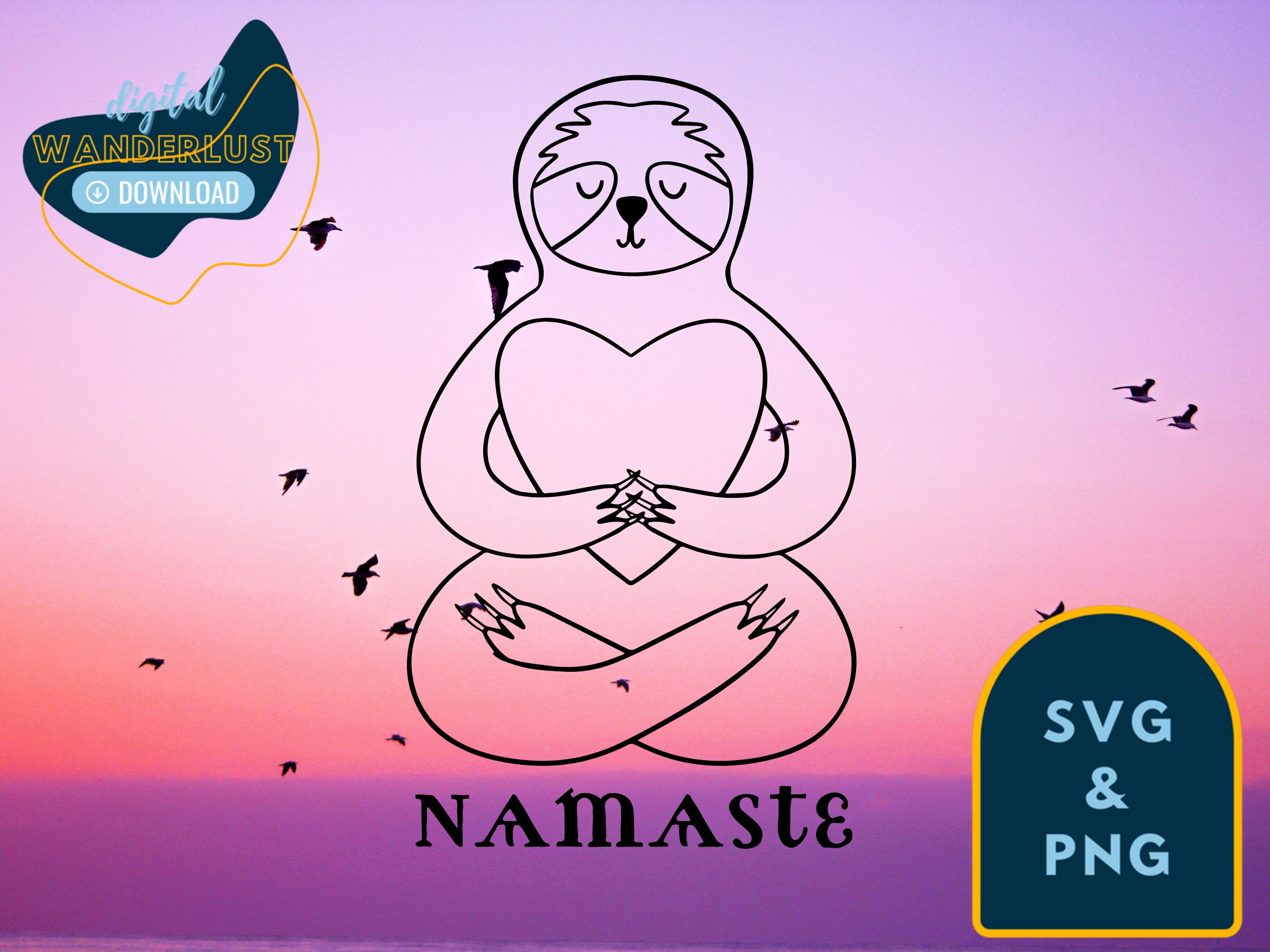 Sloth Svg Yoga Pose Svg Sloth Life Svg Sloth Presents - Etsy UK