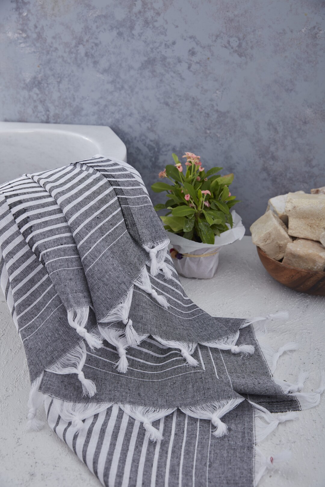 Black Cotton Beach Towel Turkish Bath Towel Loincolththin Etsy