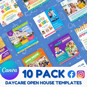 Daycare Open House Social Media Templates [10 EDITABLE INSTANT DOWNLOAD]