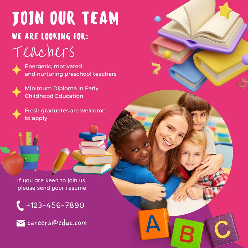 Daycare Canva Template We're Hiring Canva Template We Are Hiring