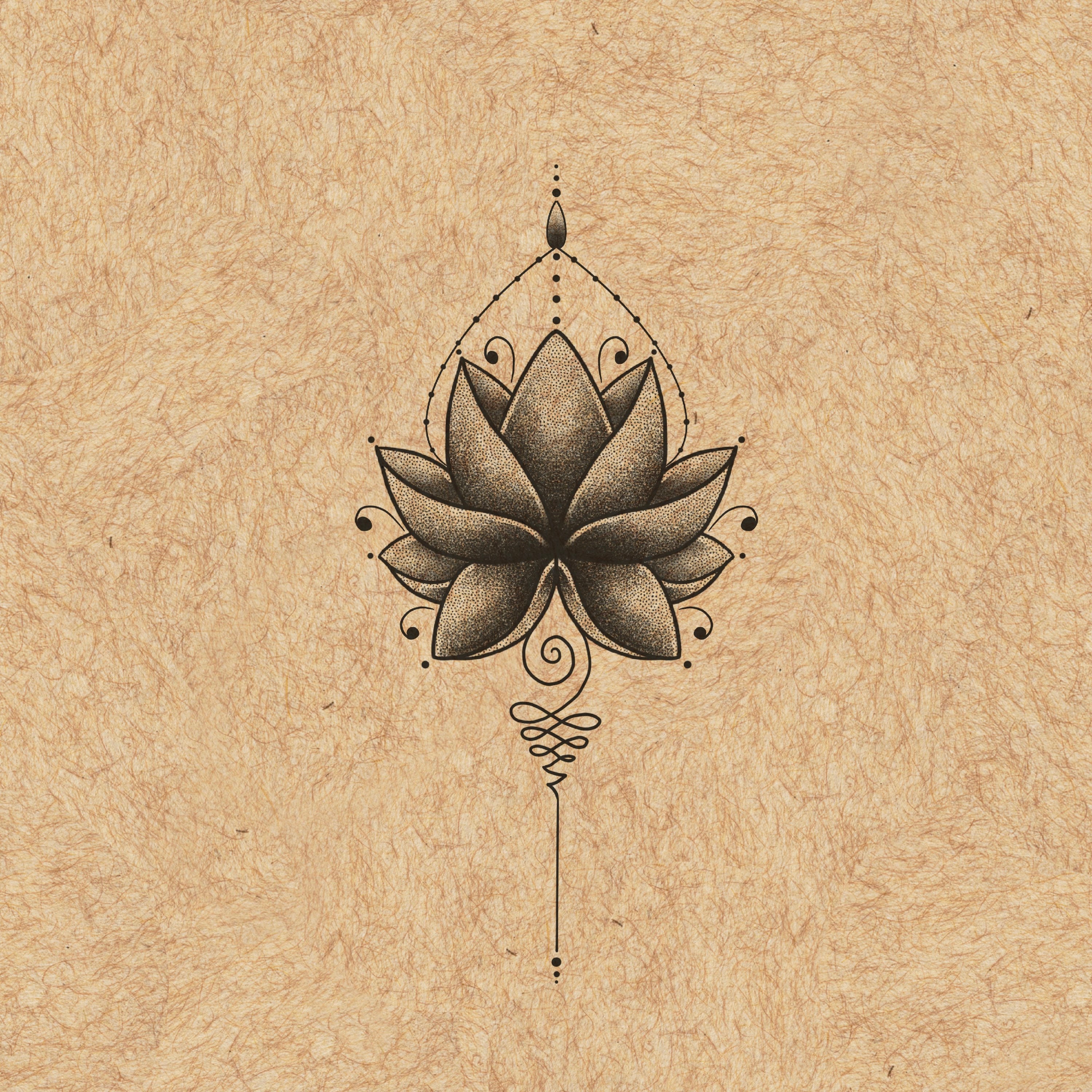 Lotus Flower & Unalome Tattoo Style Print - Etsy UK