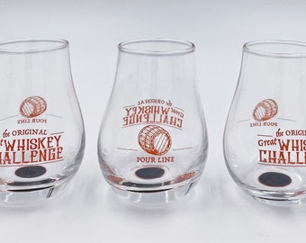 Great Whiskey Challenge Blind Taste Test Glasses Set - A/B/C Glasses IMPRINTED / HIDDEN on Bottom for Ultimate Whiskey Bourbon Blinds