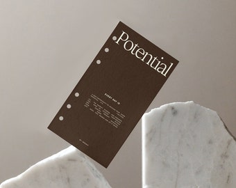 Personal Size Motivational Dashboard “My Potential” | Minimalist Planner Divider for Ring Planner, Discbound System & Binder Inserts