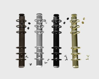 Personal Binder Rings 30mm | 6-Ring Planner Mechanism with Screws | Silver, Gold, Brown, Matte Black | Filofax Compatible | Planner Hardware