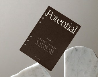 A5 Motivational Planner Dashboard “My Potential” | Minimalist Divider for Ring Planner, Discbound System & Binder Inserts