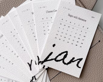 2027 Calendar Card Set | 12 Monthly Calendar Cards for Planners | Minimalist Yearly Calendar | Calendar Cards for Ring Planners
