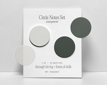 Round transparent sticky notes, 3 cm, 2-color set – Modern planner tabs, round sticky notes