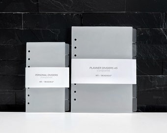 Transparent Frosted Divider Tabs | A5 & Personal Planner Inserts | Ring Binder Index Filofax  Ring Planners