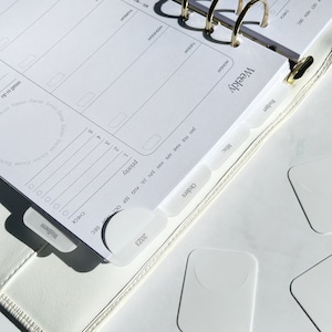 Bookmark white | Universal page markers for books, planners, journaling ... | Mini dividers