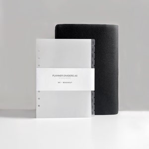 12 months dividers A5 transparent/frosted for ring planner with side tabs printed | Dividers for planners | Index for Filofax A5