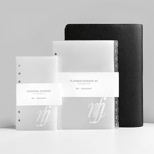 12 Months Divider-Dashboards A5, Personal (white print) frosted for ring planners with side tabs | Planner dividers | Index for Filofax