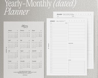 2027 Dated Planner Inserts for Ring-Bound and Discbound Systems | Personalized Organization Refills for A5, Personal, Filofax